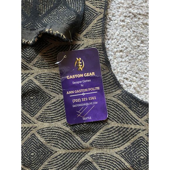 Womens Wrap Jacket Leaf Pattern Reversible Fly Vest One Size green Bronze/Black - Picture 5 of 8